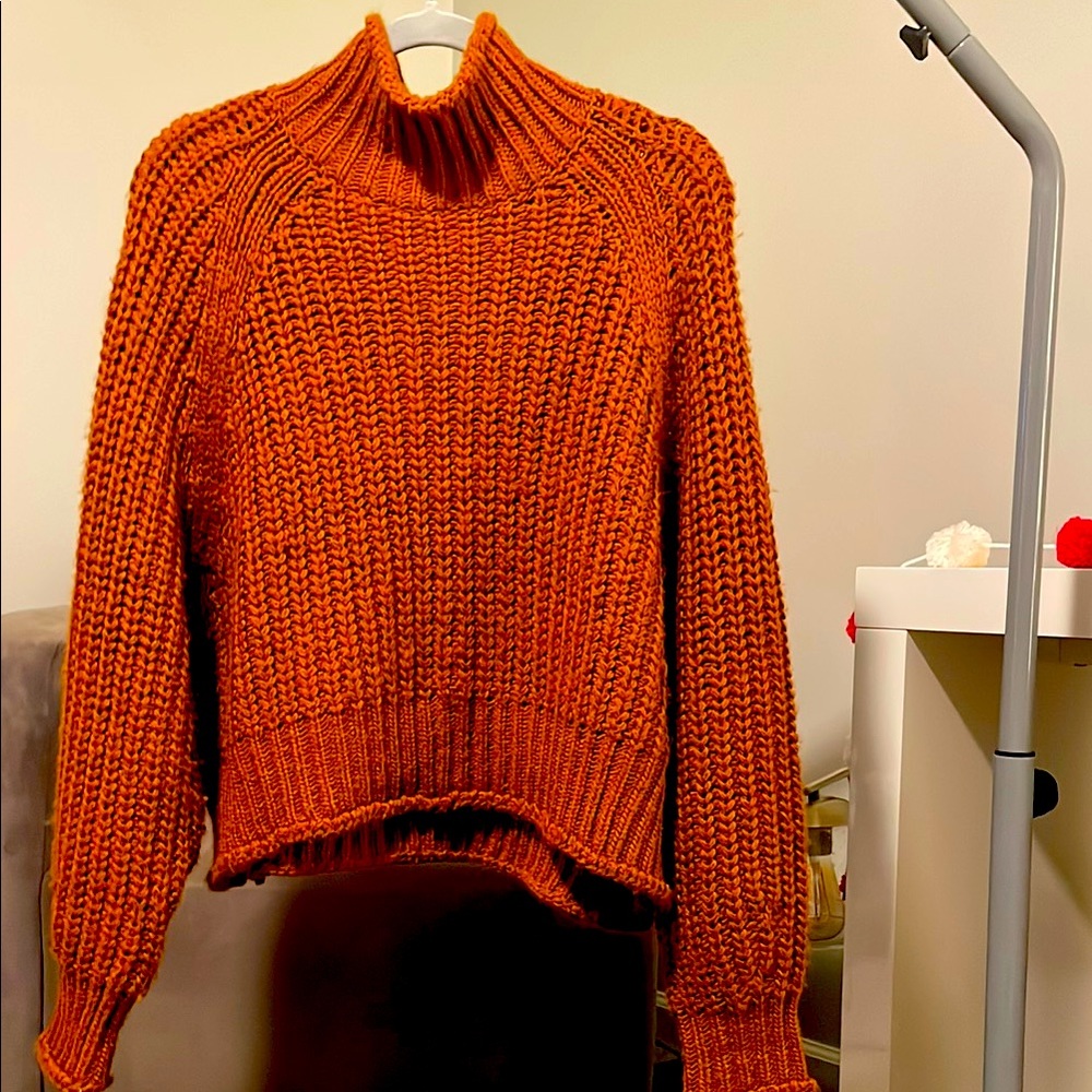 H&M Cozy Dark Orange Turtleneck Sweater